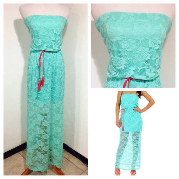 Dresses & Skirts - Mint Lace Maxi Dress
