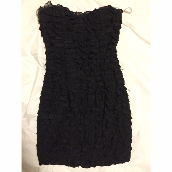 Black Ruffled Mini Dress!