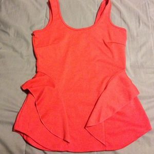 Coral peplum top