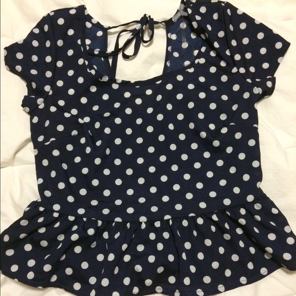 🔵Polka dot Blue & White Blouse!🔵