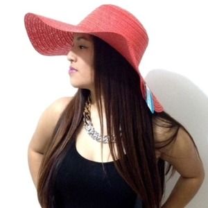 Coral/ Burnt Orange Sun Hat
