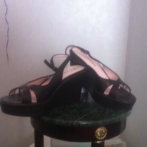 Brown and pink heels