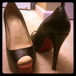 Christian Louboutin black peep toe