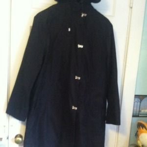 Black lightweight spring rain jacket