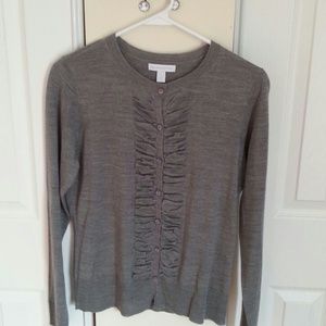 Ruched Gray Cardigan