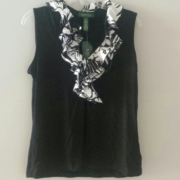 Bloomingdale's black with white ruffle