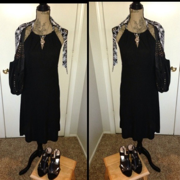 Anne Taylor black halter dress