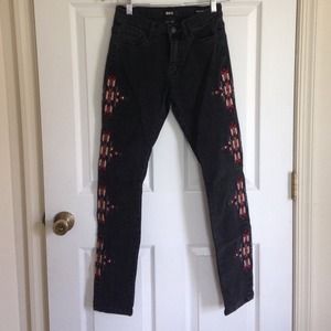 BDG Grey embroidered skinny jeans