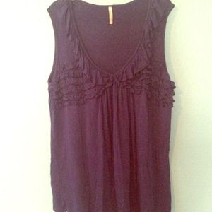 Navy blue ruffled top