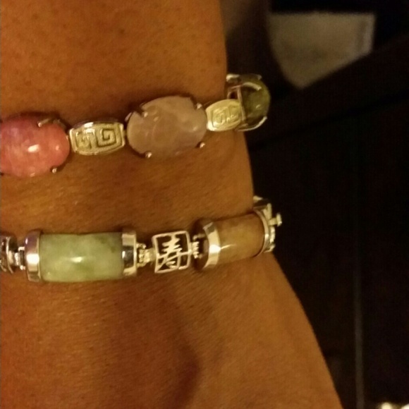 Multi gemstone oriental line bracelet - Picture 1 of 3