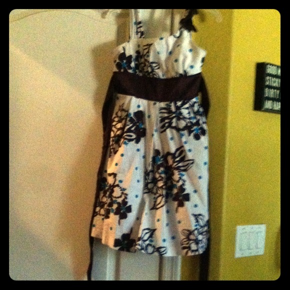 Mocha and teal dress