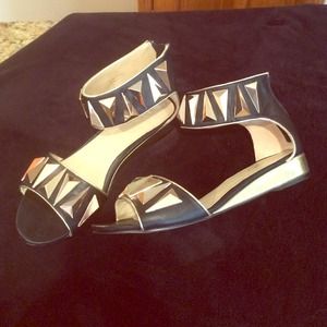 Aldo black and gold sandals