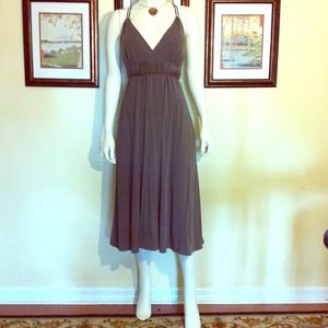 Simple, sexy sun dress in Taupe, Gr tank under it.