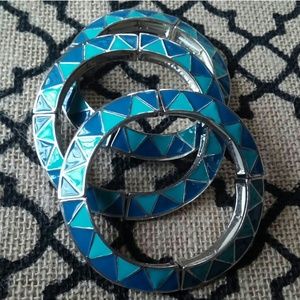 | Macy's | Turqoise Colorblock Stretch Bracelets