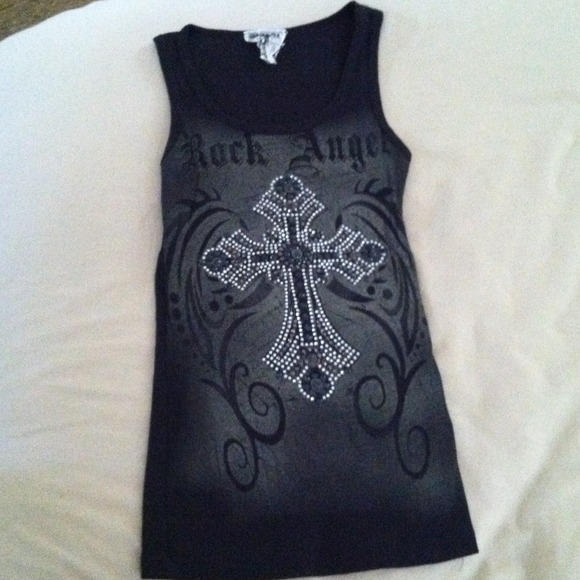 Rhinestone Cross Graphic Tank top