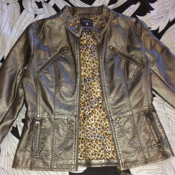 Grey leather jacket