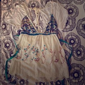 Free people top with 100% silk detailing