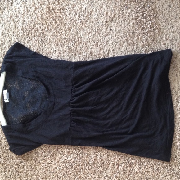 Black babydoll top with lace back and tie string