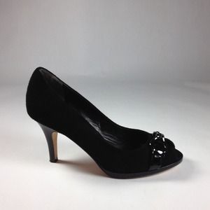 Cole Haan Peep-Toe Suede Pump SZ. 7.5B