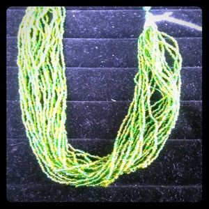 Green bead necklace