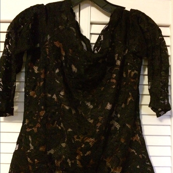 Boston proper two tone lace animal print top