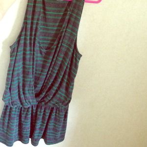 Gray and green tank top