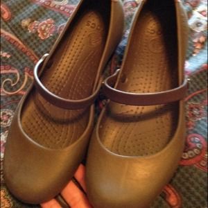 Crocs Alice Work Ballet Flats style shoes in brown