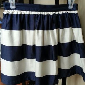 Forever 21 navy/cream stripe skirt