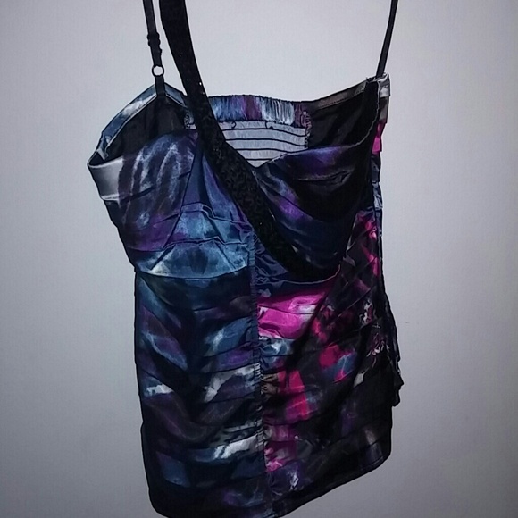 Colorful silk top