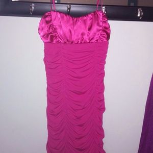 Silk top hot pink dress