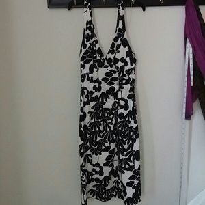Black and white halter dress