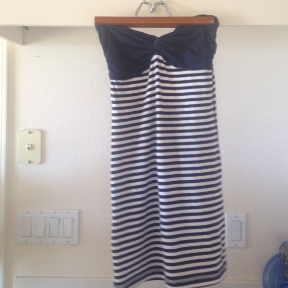 A&F striped strapless dress