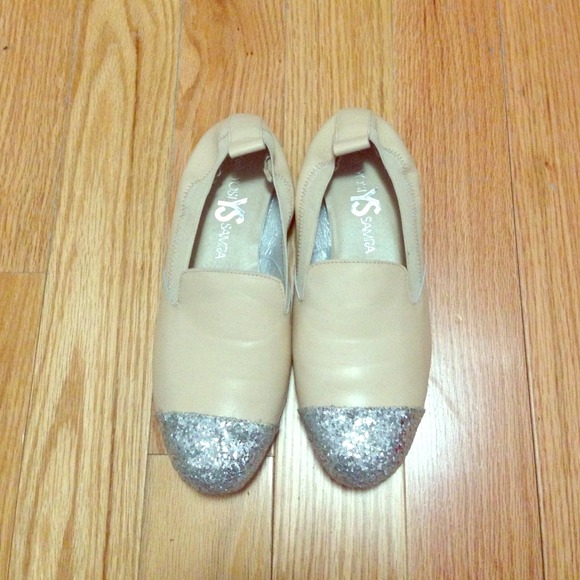 Brand New Yosi Samra Slip Ons with a Glittery Toe!