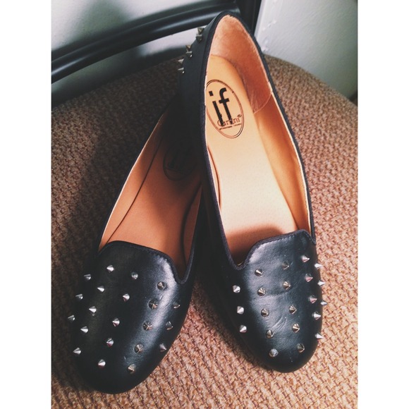 Shoes - Studded Loafer Flats