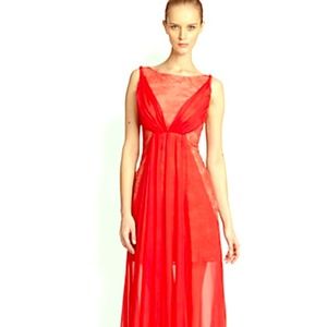 ABs gown.Sleeveless lace with silk chiffon overlay