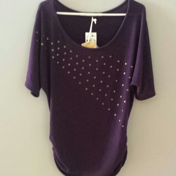 Purple top with metal detail