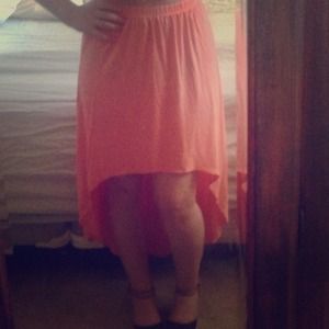 Coral high low skirt