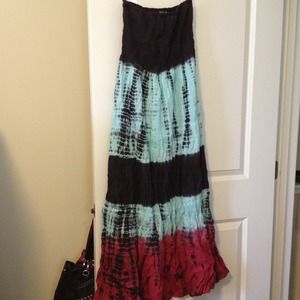 Tie dye design maxi dress
