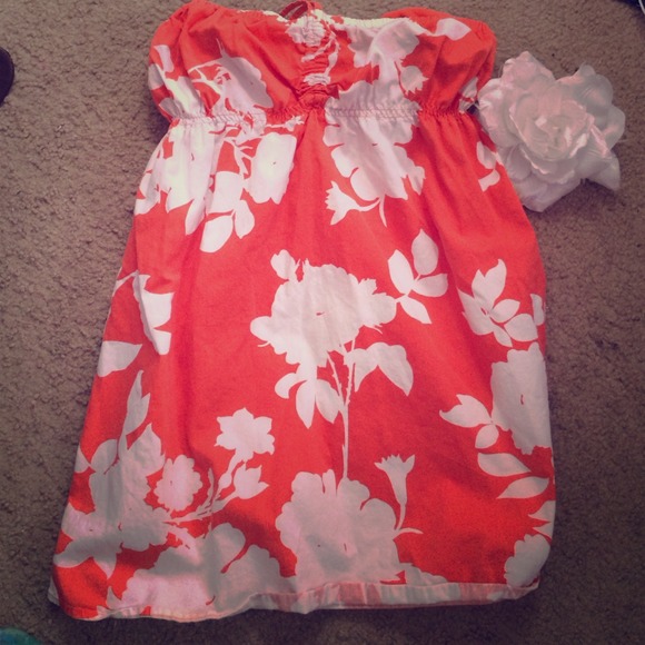 Orange floral shirt