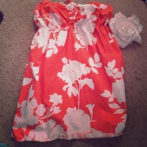 Orange floral shirt