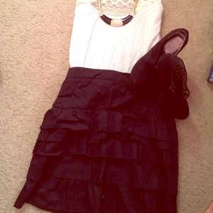 Black ruffled skirt
