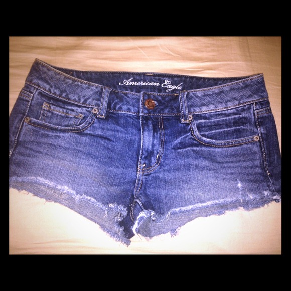 American eagle low rise short shorts dark wash 6