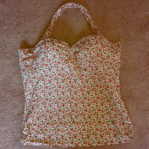 Cute floral halter with built in bra