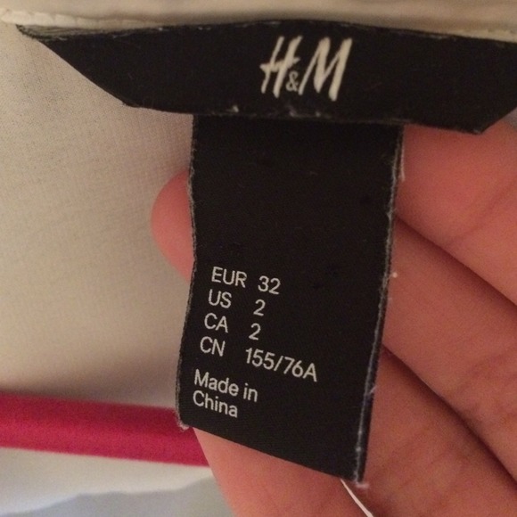 3/4 sleeve white button down with sheer back - Picture 2 of 2