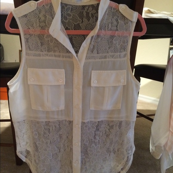 White sheer tank top - Picture 1 of 1