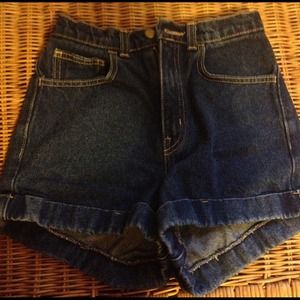 American apparel high waisted denim shorts.