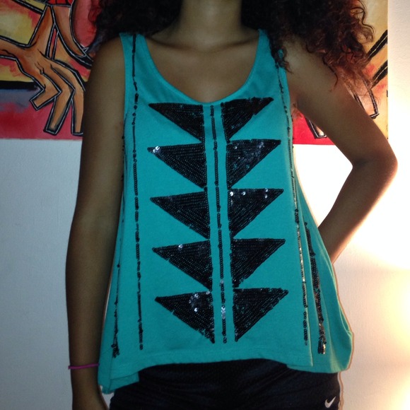 Tribal Turquoise Tank Top - Picture 2 of 5
