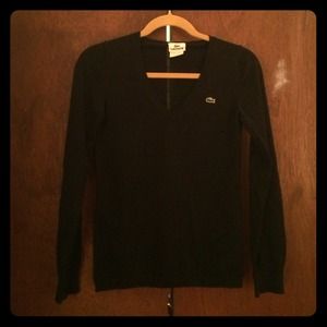 Black V neck Lacoste sweater