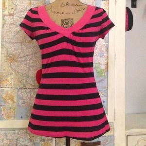 For @cayy27 Rue21 Pink and Black striped top