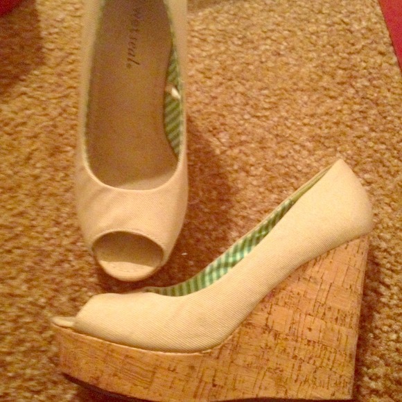 Beige wedges